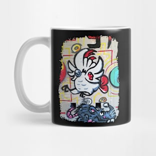 Parrot and rat - urban graffiti wall art Mug